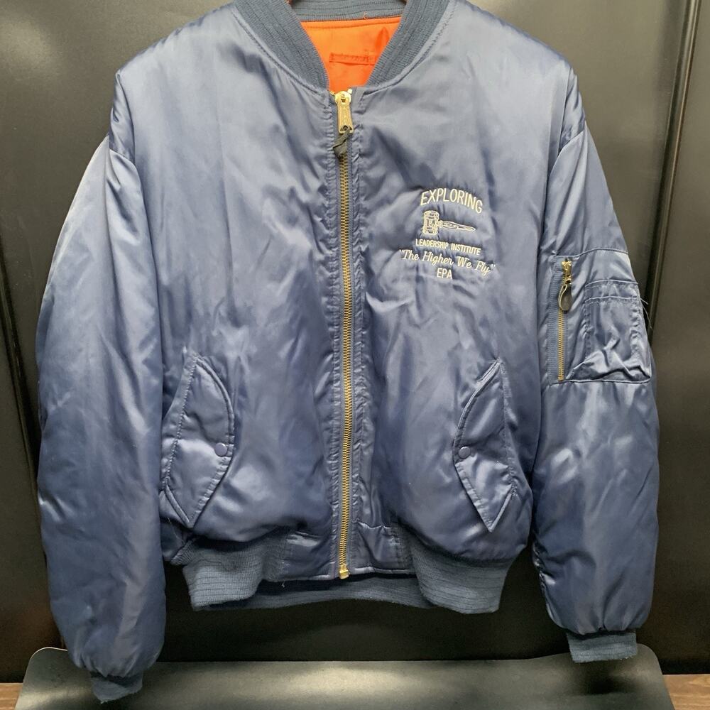 Vintage Flyer’s Man Intermediate Bomber Jacket Alpha MA-1 Reversible Men XL. PP